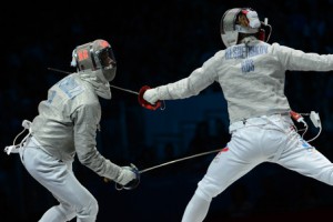 Italy's Diego Occhiuzzi (L) fences again